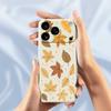 For iPhone 17 Pro Case Maple Leaves Pattern Printing Straight Edge TPU Phone Back Cover