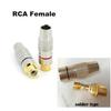 2 типа позолоченный RCA штекер или гнездо Разъем Розетка Аудио Видео Блокировка Кабельный Разъем пайка без пайки Безпаечный адаптер