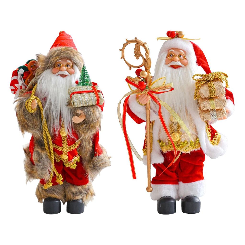Christmas Santa Figurine Santa Doll Creative Xmas Gifts Traditional Desktop Ornament for Home Festival Living Room New Year