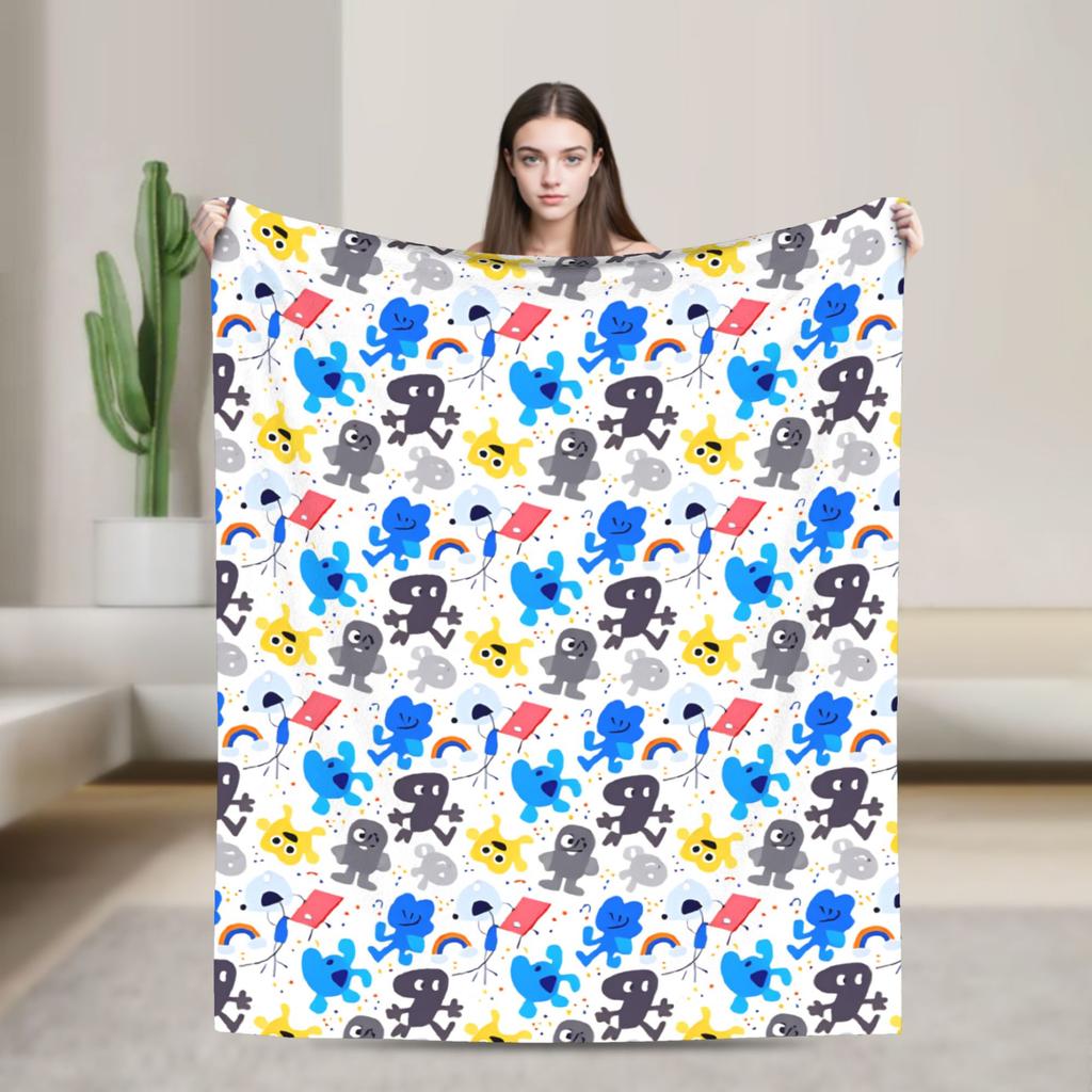 Super Soft Blanket Camping BFDI All Characters Throw Blanket BFDI Flannel Bedspread For Bedroom Pattern Sofa Bed Cover