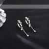 Серьги-кольца из серебра 925 пробы для женщин Элегантные циркониевые свадебные украшения Стильные аксессуары