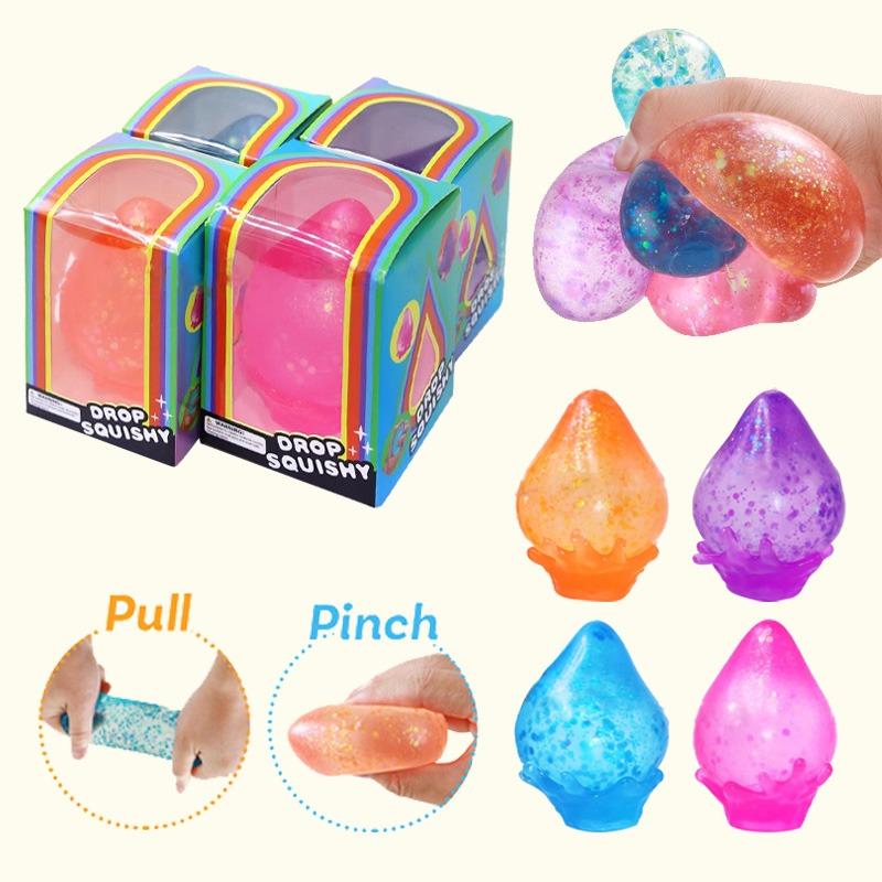 Needoh Dream Drop Сенсорная игрушка Блестящая Четыре цвета Снятие стресса Давление Мягкая Сжимаемая Поднимается Нетоксичная СДВГ Взрослые Дети Игрушка-антистресс