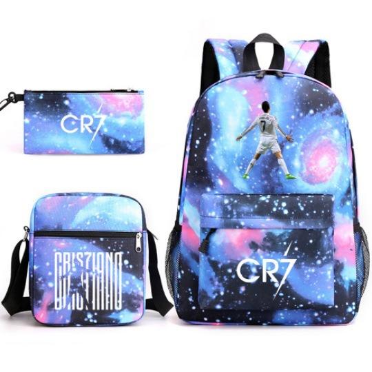 Youth Fashion Backpack Shoulder Bag Pencil Case Children'S Student School Bag 3-Piece Set