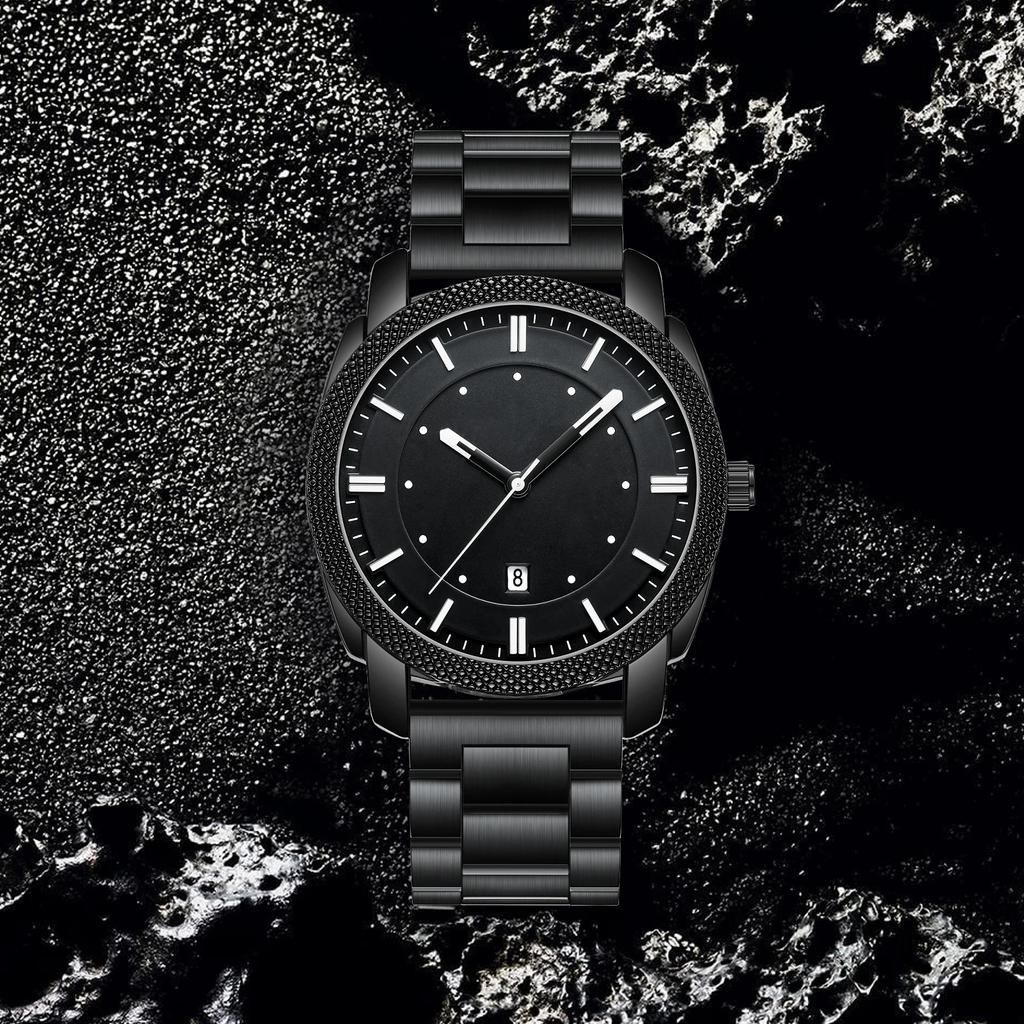 Men Watch Stainless Steel Business Style Waterproof Leisure Quartz Wristwatch