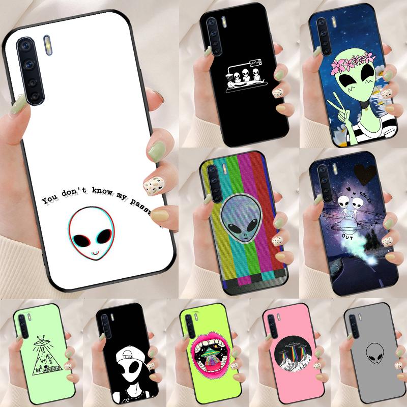 Эстетичный Чехол Инопланетянин Для Oppo A94 A54 A40 A60 A80 A98 A78 A18 A38 A58 A16 A76 A96 A17 A77 A74 A57S A15