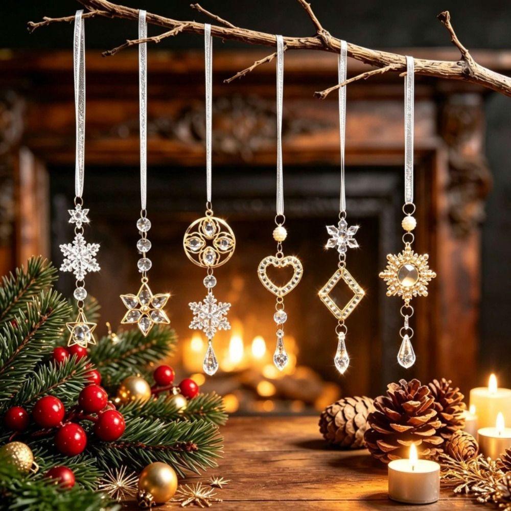 1pc Decorative Crystal Pendants Christmas Tree Ornaments Window Decoration
