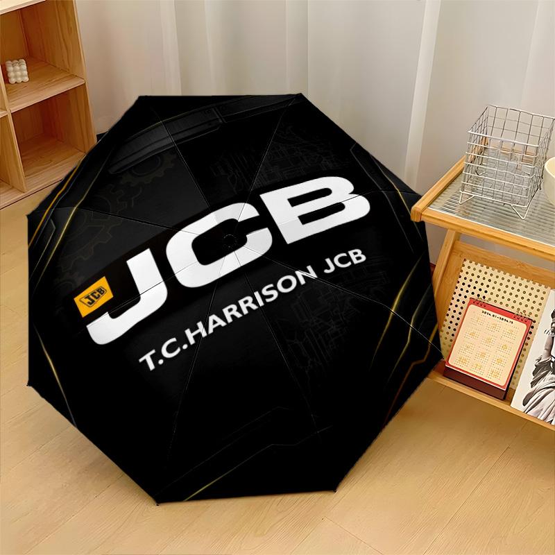 JCB Print 8?Автоматический зонт с ребрами, ветрозащитный, легкий, складной, для путешествий на открытом воздухе