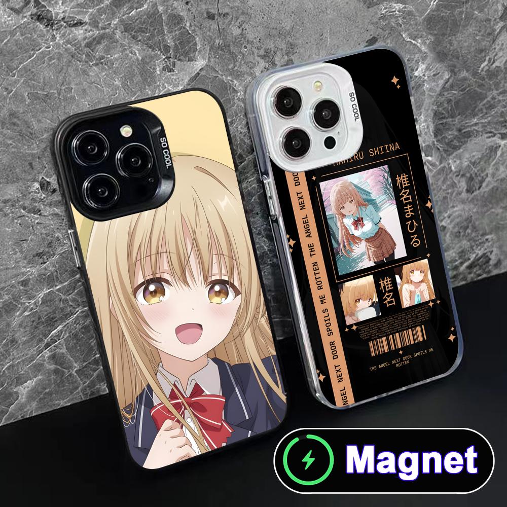 Чехол для телефона Angel Mahiru Shina для iPhone 17 16 15 14 13 12 11 Air Pro Max Plus Цветной Серебристый Чехол MagSafe