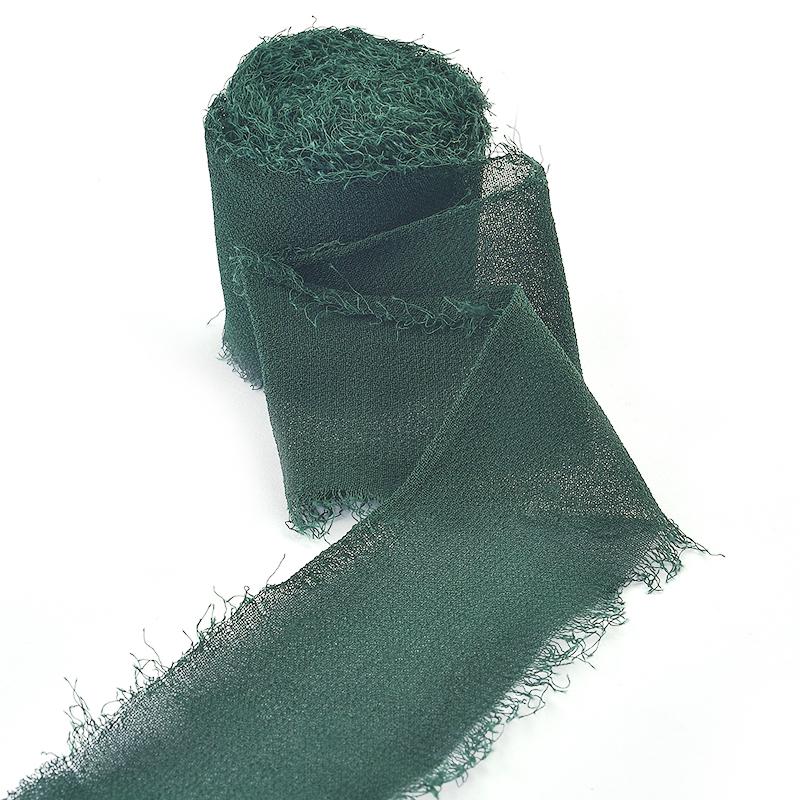 5M*4cm Handmade Frayed Edged Satin Chiffon Silk Ribbon For Wedding Invitation Wrapping Bouquets Birthday Party Decorations Gifts