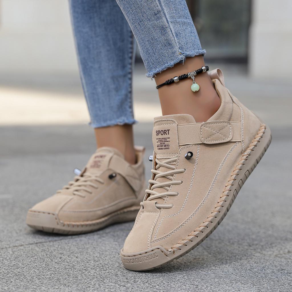 Unisex Low Top Casual Sneakers With Pu Leather Upper Comfortable Rubber Sole For Daily Wear