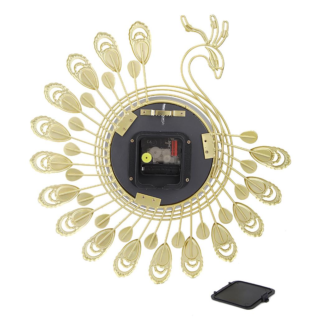 Железные современные настенные часы, большие 3D формы павлина, не тикающие, бесшумные часы для декора гостиной