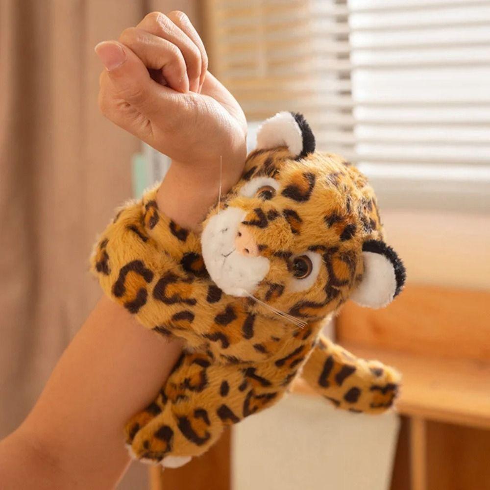Кролик Леопард Животное Хлопающий Браслет Коала Тигр Плюшевое Кольцо на Руку Хлопающий Защелкивающийся Обертывающий Мягкая Игрушка