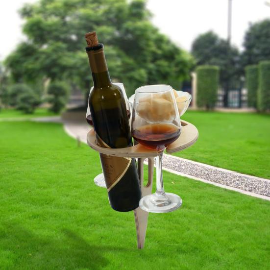 Portable Wine Table for Outdoor Events Foldable Wooden Wine Rack Table Picnic Placemat Camping Table for Garden Camping