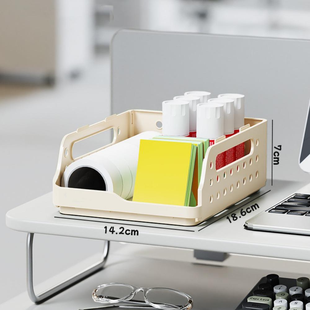 Plastic Storage Box Perforated Board Desktop Bookshelf Toy Container Foldable Storage Baskets  Home