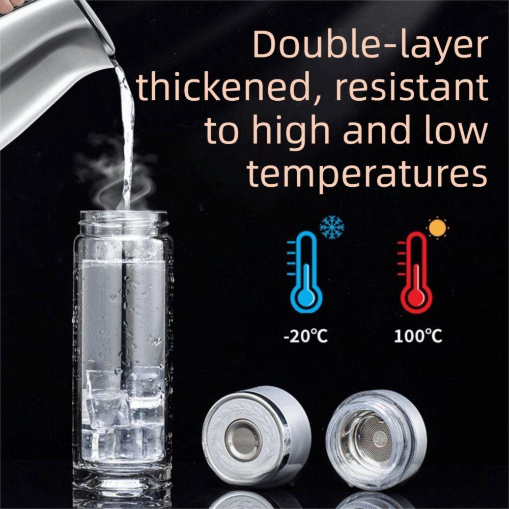 Borosilicate Glass Tea Water Cup One Click Opening Infuser Tumbler Outdoor Activities