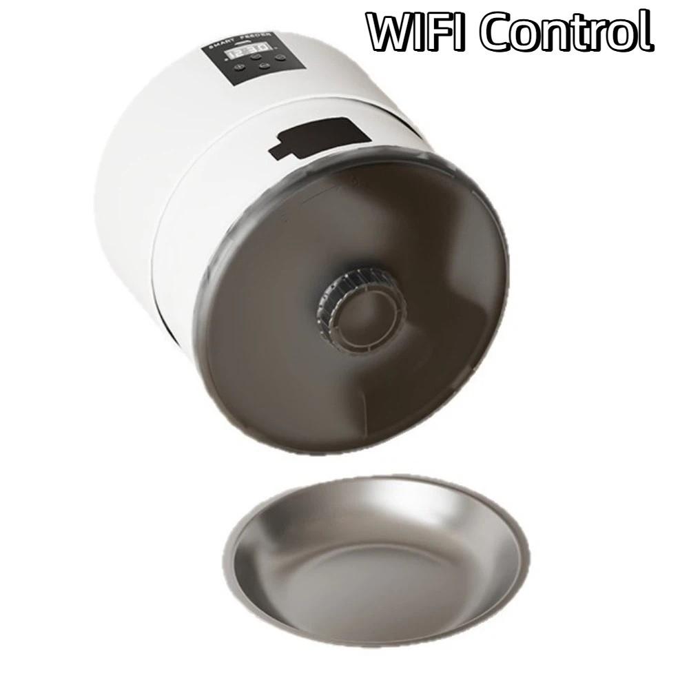 Button/WIFI Control Pet Automatic Feeder Timed Feeding Wall Mounted Cat Drum Intelligent Feeder Quantitative Electric