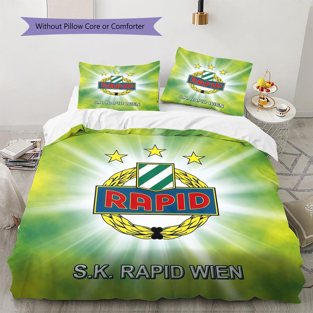 SK Rapid Wien Pattern Bedding Home Decoration Birthday Gift ( 1 duvet cover + 2 pillowcase, without core),fan merchandise.