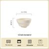ZISIZ Cream Style Embossed Ceramic Deep Soup Bowl