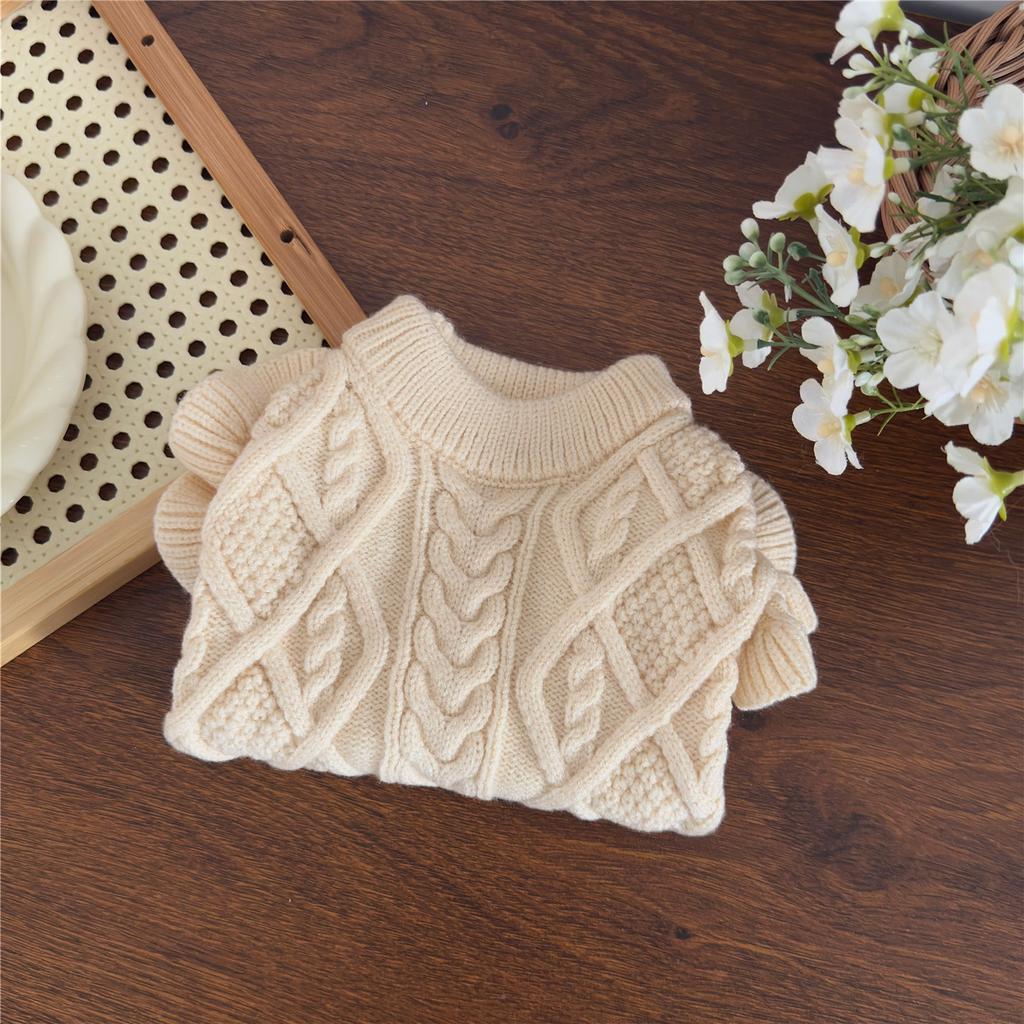 Pet Autumn and Winter Diamond Fried Dough Twists Sweater Knitting Gentle Dog Sleeveless Sweater Puppy Clothes for Small Dogs
