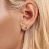 Silver gold-plated Moissanity earrings, 0.5 ct, 925 silver studs