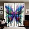 2 шт. HD Многоцветные цветы бабочки декоративные занавески Цветовая система цифровая печать занавески Стиль украшения дома Украшение