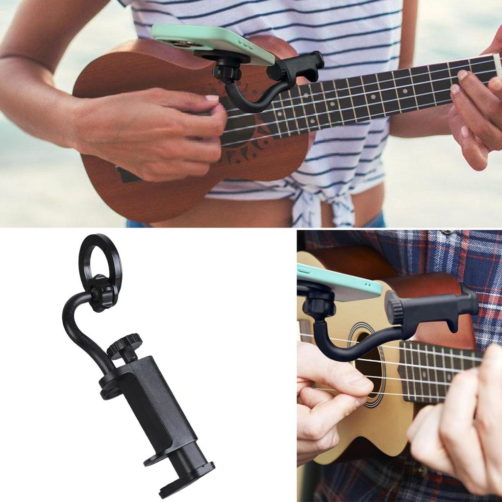 Guitar Phone Holder Strong Magnetic Musical Instrument Phone Stand Nonslip Ukulele Phone Bracket Easy to Install