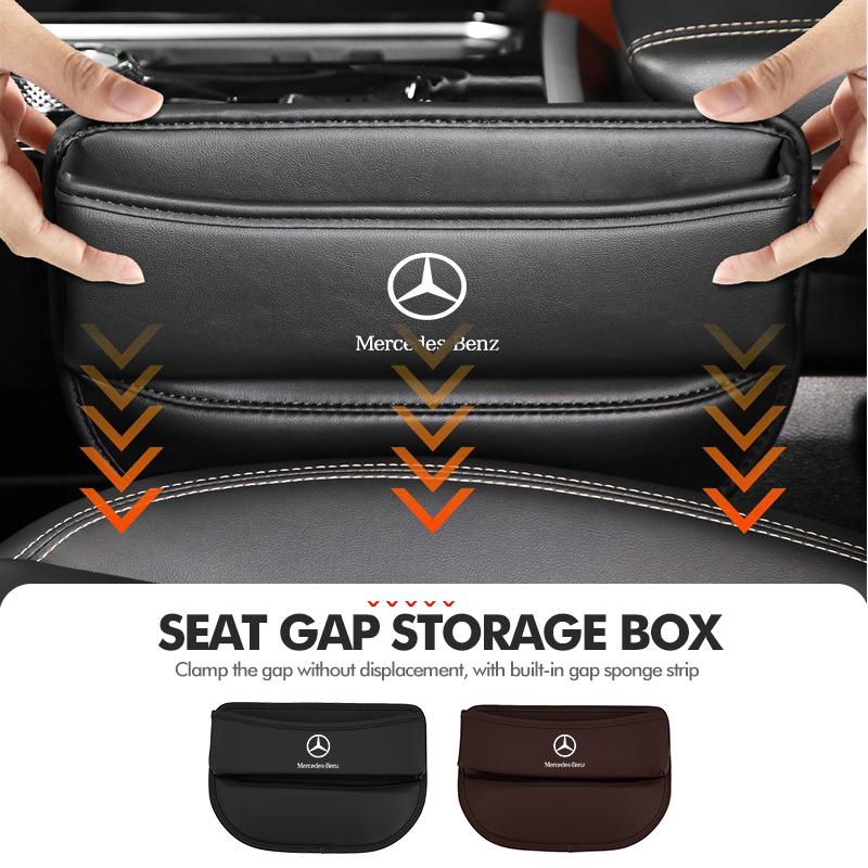 AABGX1 For Benz Car Seat Gap Storage Box Leather Storage Pocket Keys Card Phone Holder Accessories Exclusive AMG W124 W203 W204
