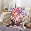 Аниме Милая Девушка Ре:Zero Rem Ram фланелевое одеяло с 3D принтом, диван-кровать, домашнее покрывало, одеяло для путешествий, аниме, одеяло, дропшиппинг