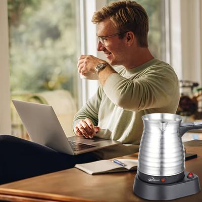 Электрический кофейник из нержавеющей стали объемом 0,5 л, кофеварка большой емкости, горшок для плавления воска, термостойкая ручка, носик для заливки без подтеков, портативная кофеварка