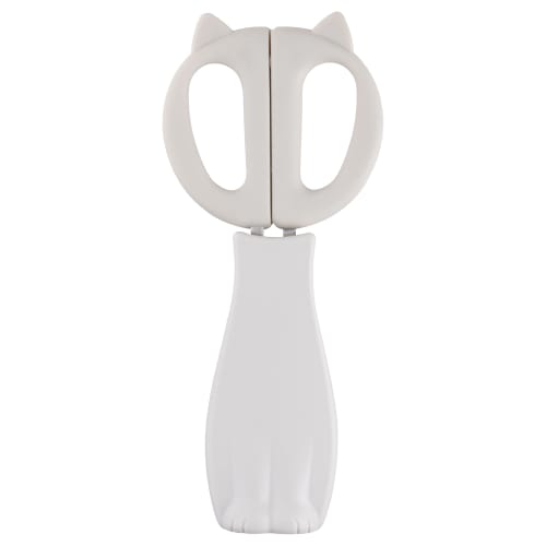Kai Nyammy Cat Kitchen Scissors, Warm Gray, with Magnetic Storage Case, Made in Japan, DH2739