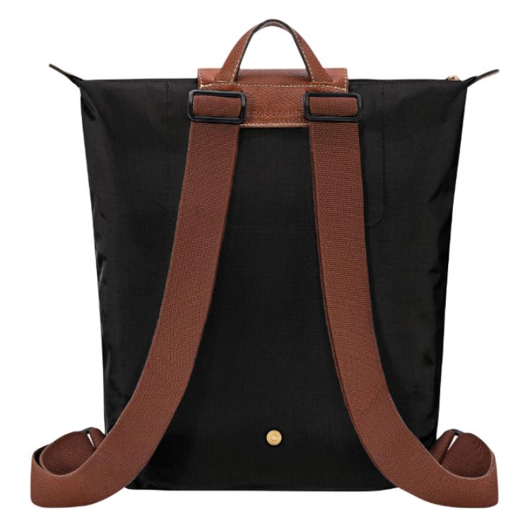 Longchamp Le Pliage Original Textured Logo Adjustable Wide Shoulder Strap Nylon Tote Backpack Women backpack Black 10284089001