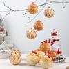 6Pcs 8cm Gingerbread Ball Hanging Decor Gingerbread Ball Hanging Pendant Rustic Xmas Ball Ornaments for Christmas Tree Decor