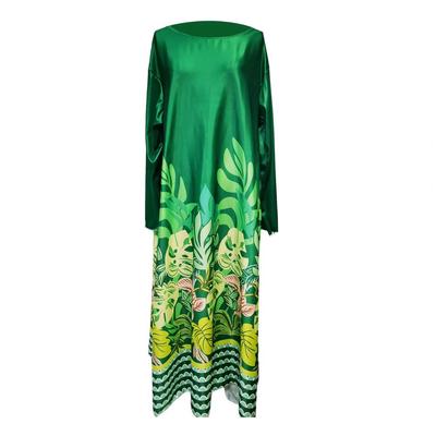 Длинное платье Элегантное платье макси с цветочным принтом и рукавами «летучая мышь» Неровный подол для женщин Для вечеринок Свиданий Особых случаев Свободного покроя