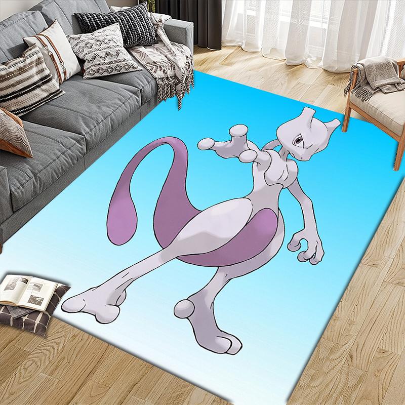 mew2 Square Area Rug, Non-Slip Floor Mat for Living Room, Perfect Gift for Mewtwo Fans.chl