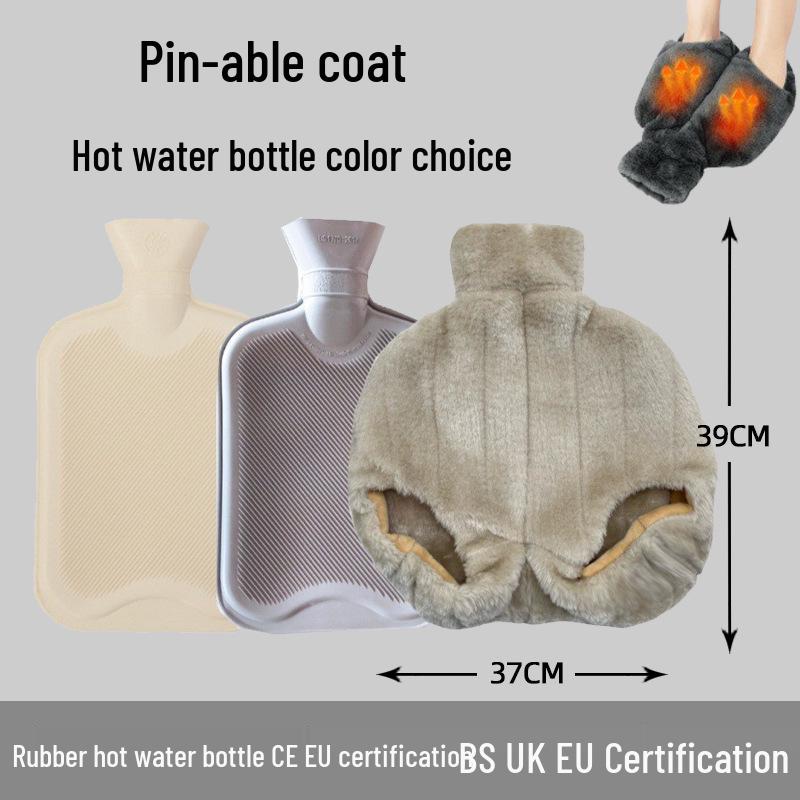 Explosion-Proof Hot Water Bottle: Rubber Design for Stomach and Feet, Long-Lasting Warmth