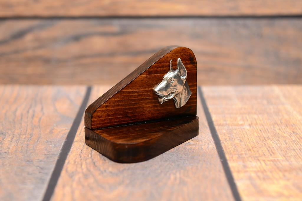 Dobermann, Doberman Pinscher, Dobie I - wooden candle holder with a dog, tealight holder, a memorial place for a dog by Art-Dog brand