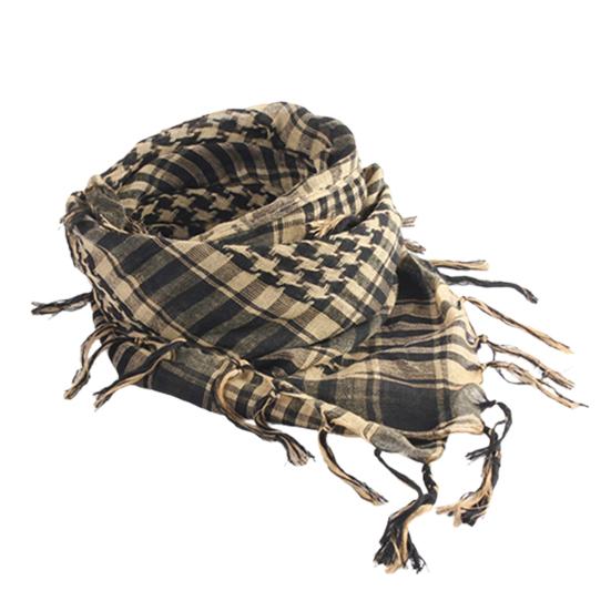 Unisex Scarf Cotton Shawl with Tassels Plaid Pattern Keffiyeh Scarf for Winter Work Street Wear