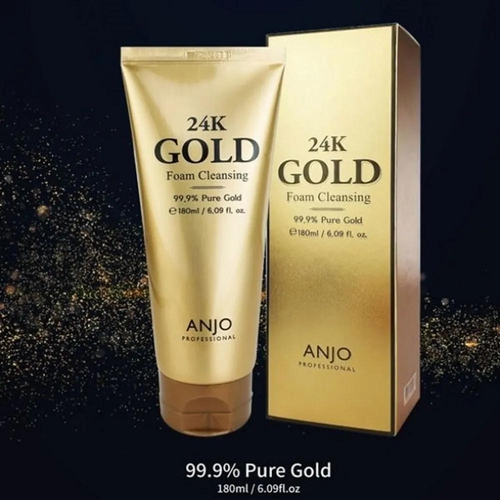 ANJO Пенка для умывания с 24-каратным золотом 180 мл x 3