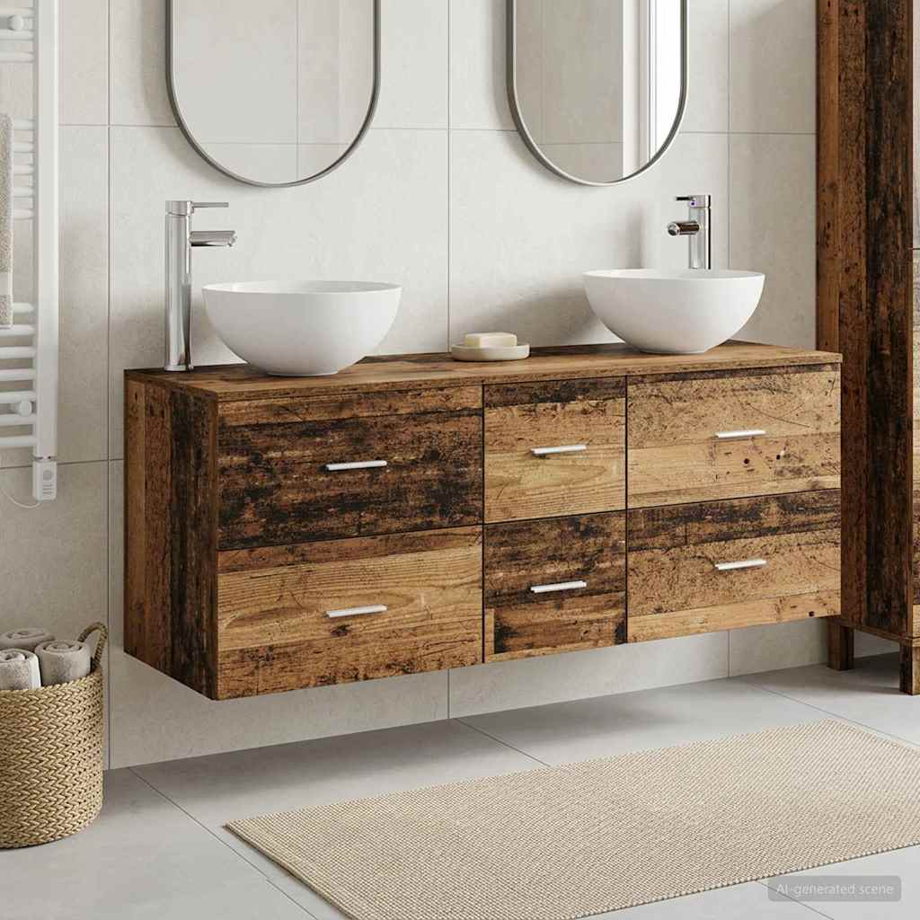 Bathroom Cabinet Set 3 pcs Reclaimed Wood 49.5 x 41 x 64.5 cm
