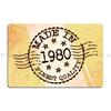 Made In 1980 Birthday Gift Metal Signs Designing Garage Print PaintingCinema Tin Sign Poster