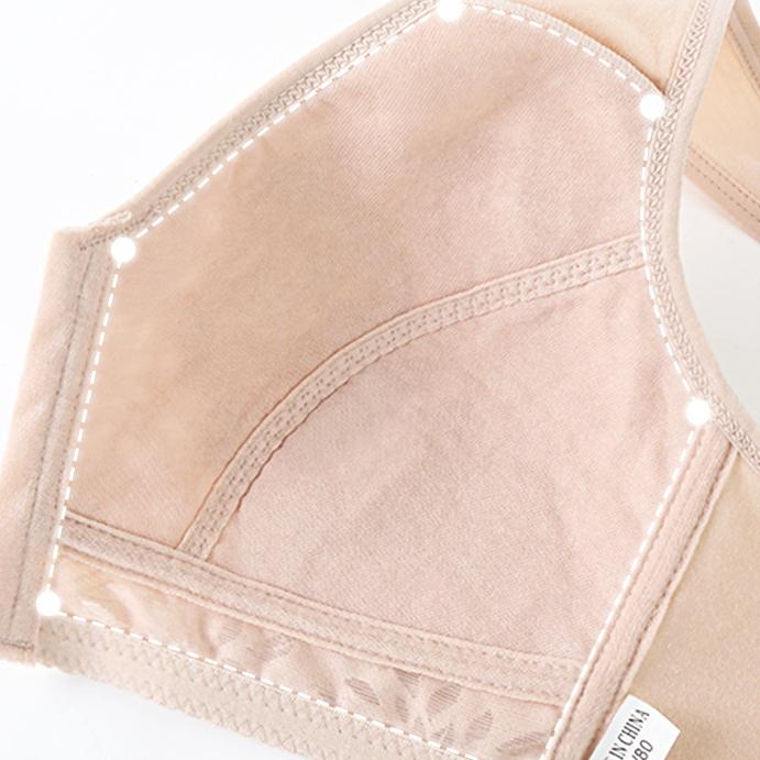 Мягкая хлопковая чашка на молнии спереди, новое нижнее белье для среднего и пожилого возраста, женская майка, кружевная без стального кольца, бюстгальтер большого размера