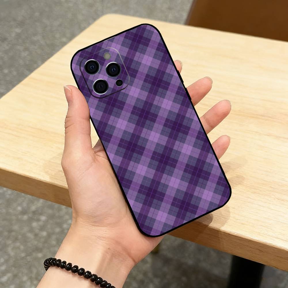 Чехол для телефона C-Clan Stewart Dress Tartan для iPhone 17,16,15,14,13,12,11 Plus,Pro Max,XS,Мягкий силиконовый черный чехол