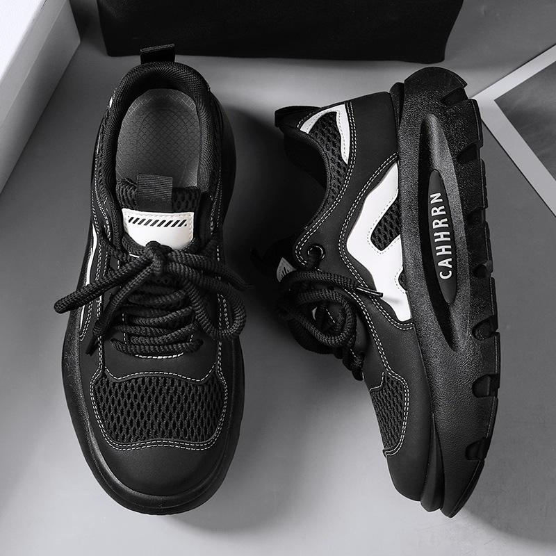 2025 Обувь Bread Daddy Мужская сетчатая спортивная повседневная мужская обувь Весна Увеличивающая рост платформа Студенты Подростковая трендовая обувь