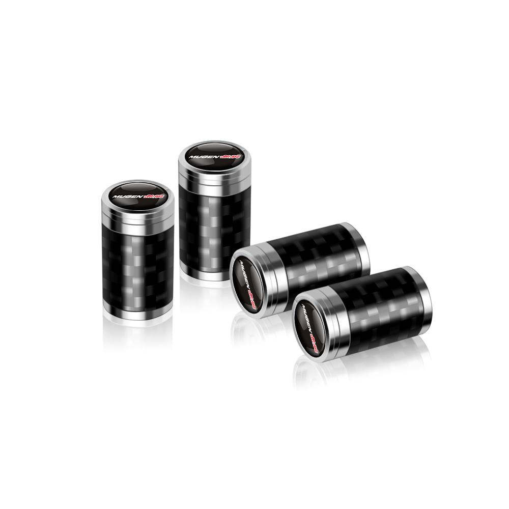 4Pcs Metal Carbon Fiber Car Wheel Tires Valve Caps Emblem Cover For Honda Civic Accord Prelude Mugen City Pilot Auto valve cap ajw256