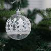 6 шт. 6 см Рождественский шар Креативный нежный Рождественский кулон в виде елки Подвесной прозрачный белый расписной шар для вечеринки