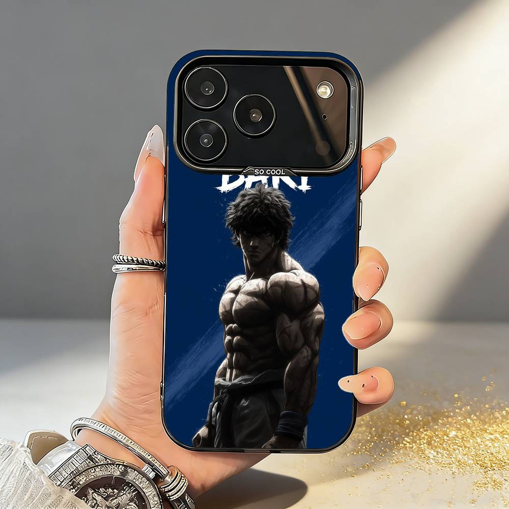 Чехол для телефона с аниме B-Baki H-Hanma Для iPhone17,16,15,14,13,12,11,Pro,MAX Белый Матовый Ударопрочный Чехол
