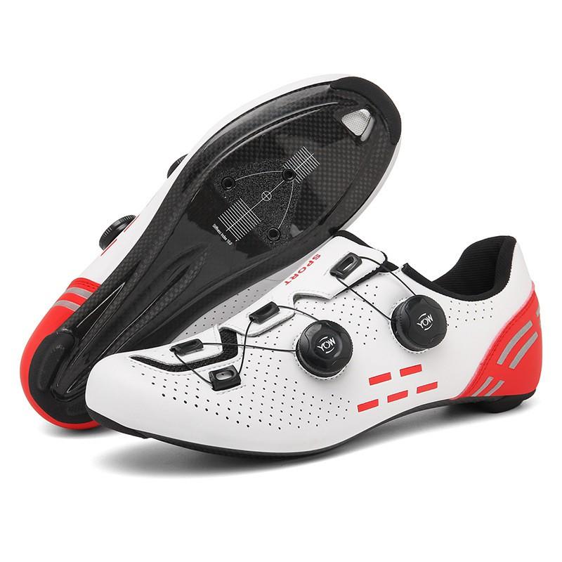 Carbon Fiber Sole Road Cycling Shoes Men Women - Breathable Anti-Slip Shock Absorption Bike Lock
