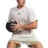 Adidas T Shirts Men's Beige Gray Crew Neck Moderate Straight Fit H65780