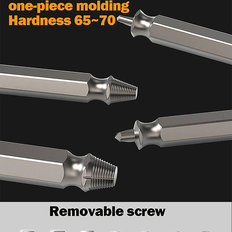 5/6pcs Screw Remover Set High Hardness High Carbon Steel Drill Set Screwdriver Broken Bolt Extractor Bolt Stud Tool