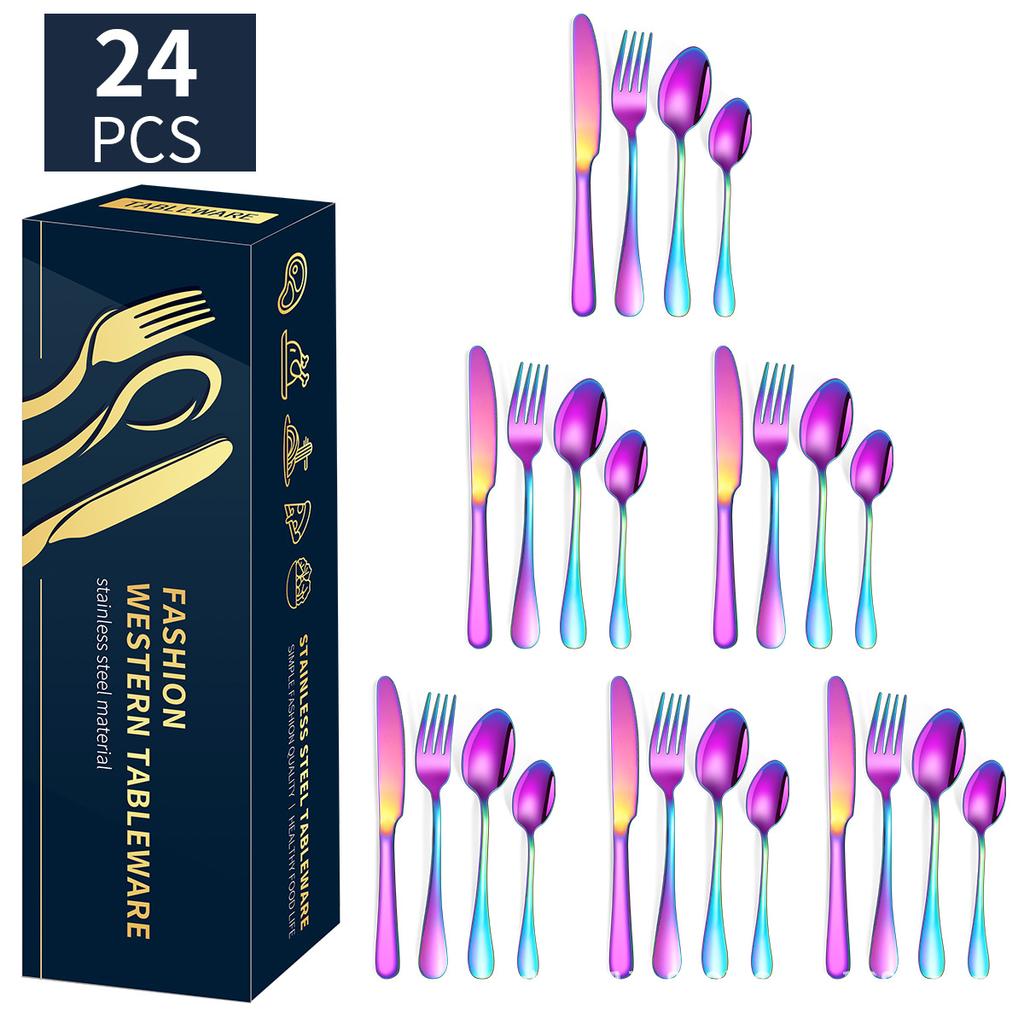 Популярная посуда из нержавеющей стали 1010, нож, вилка, набор ложек, набор из 24 предметов/набор из 16 предметов, посуда для западной кухни дешева